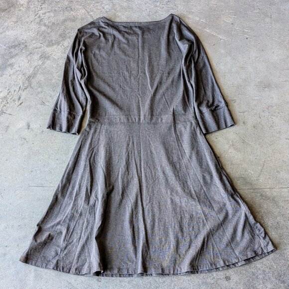 Toad&Co Brown Gray 3/4 Sleeve Fit and Flare Mizdress medium - Picture 10 of 10